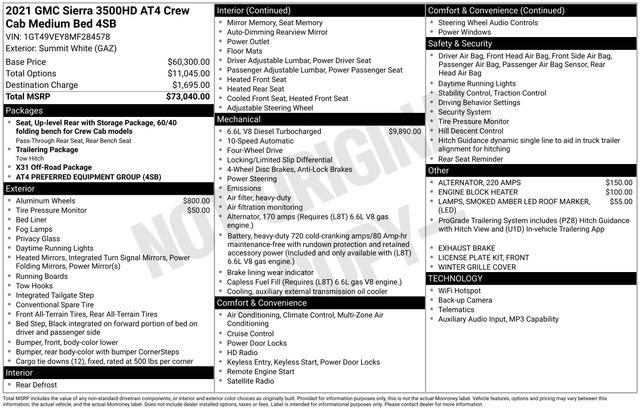 Used 2021 GMC Sierra 3500 AT4 AWD/4WD image 23