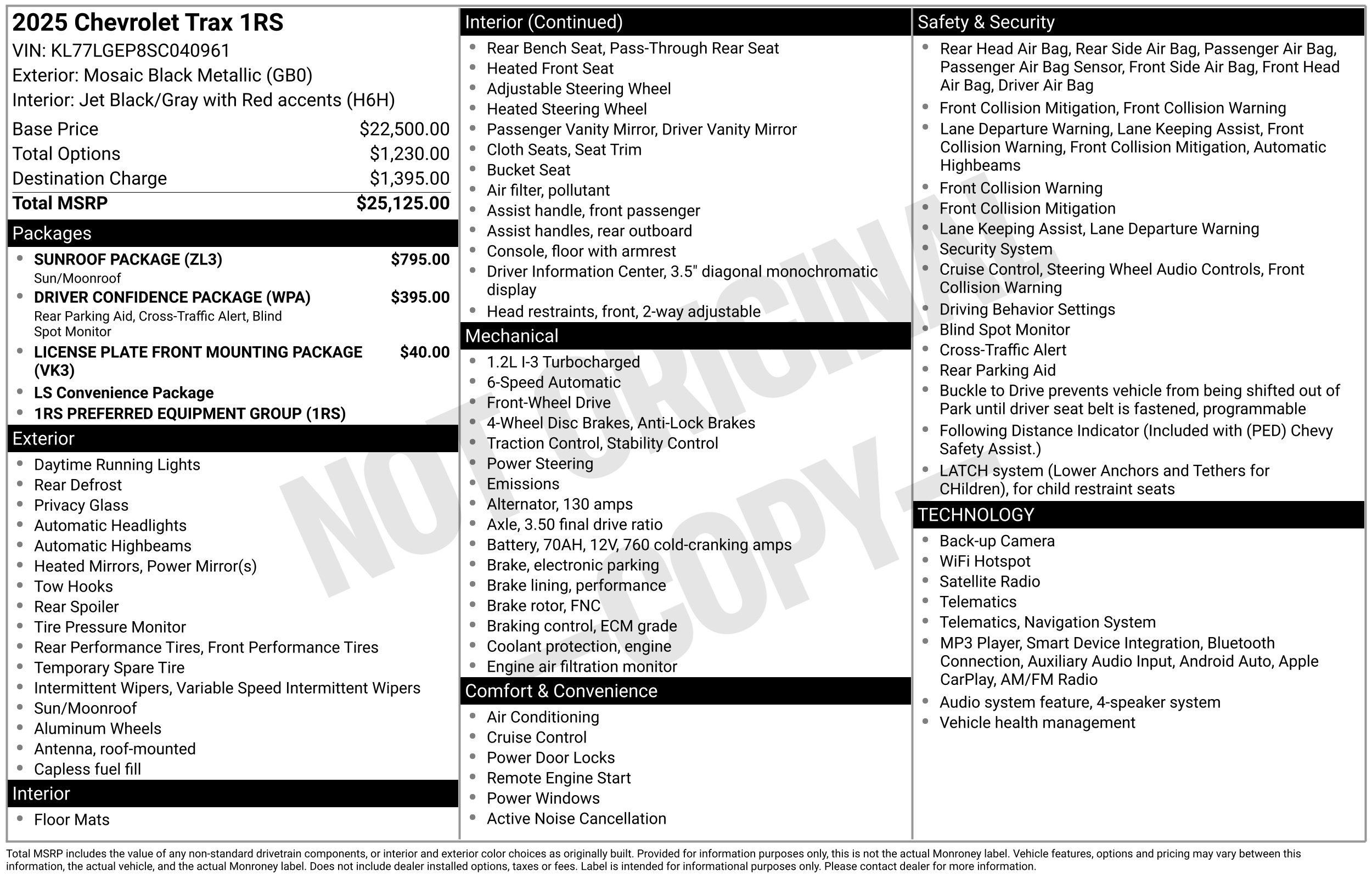 Used 2025 Chevrolet Trax RS w/ Sunroof Package FWD image 2