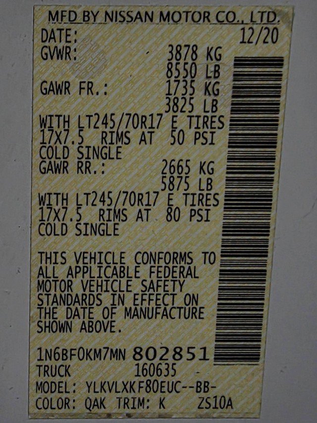 Used 2021 Nissan NV 1500 SV image 34