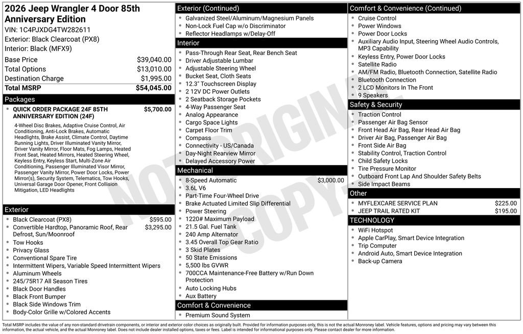 New 2026 Jeep Wrangler Unlimited Sport AWD/4WD image 45