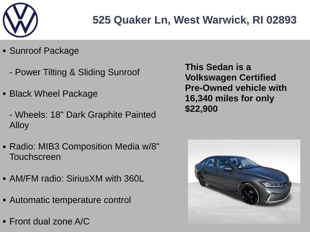 Certified 2025 Volkswagen Jetta SE w/ Sunroof Package image 7