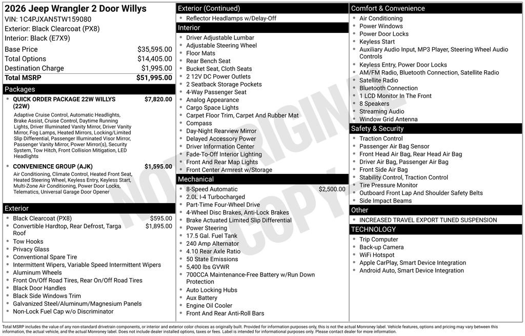 New 2026 Jeep Wrangler Willys image 3