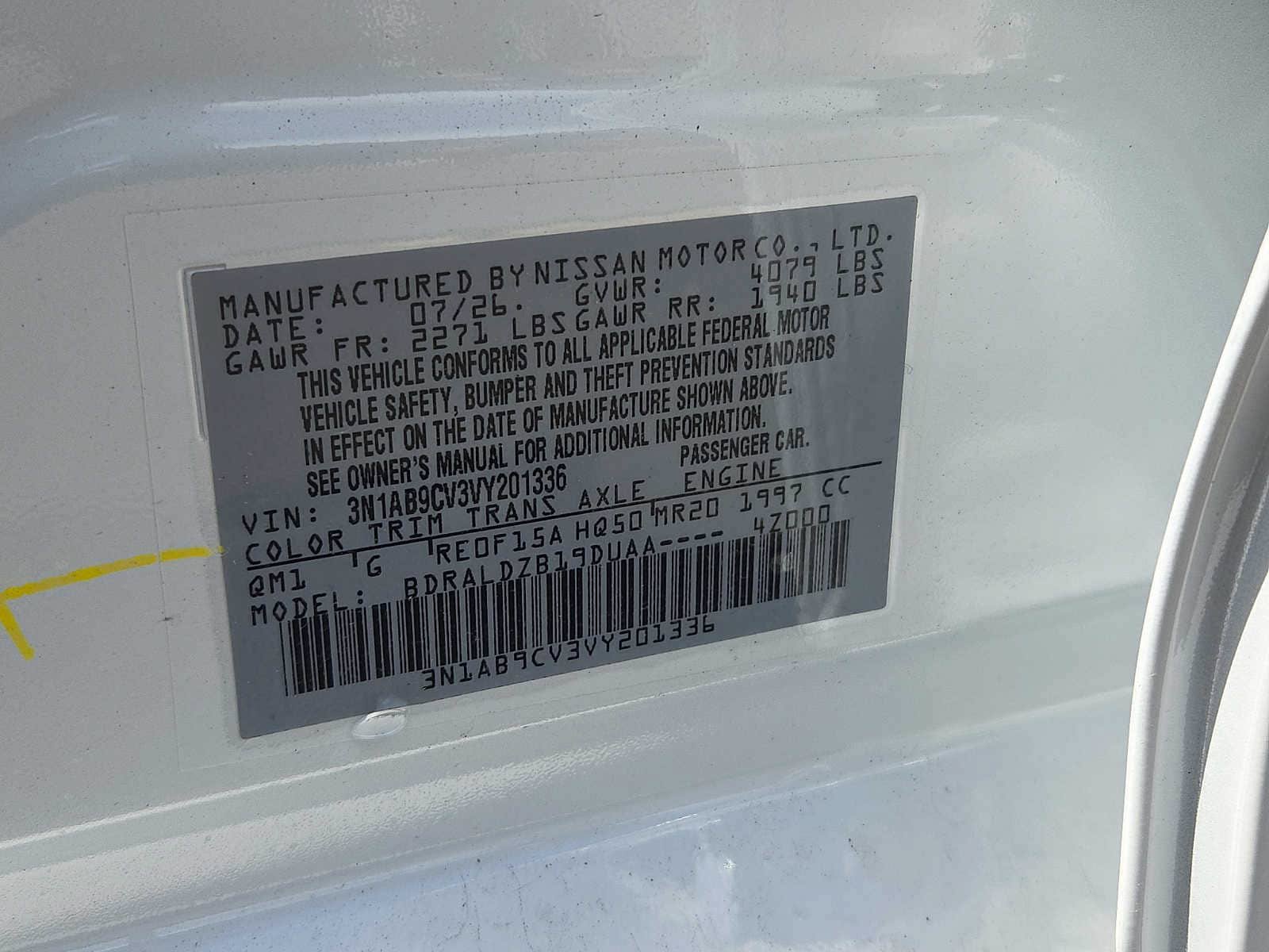 New 2027 Nissan Sentra SV w/ Floor Mat Package FWD image 14
