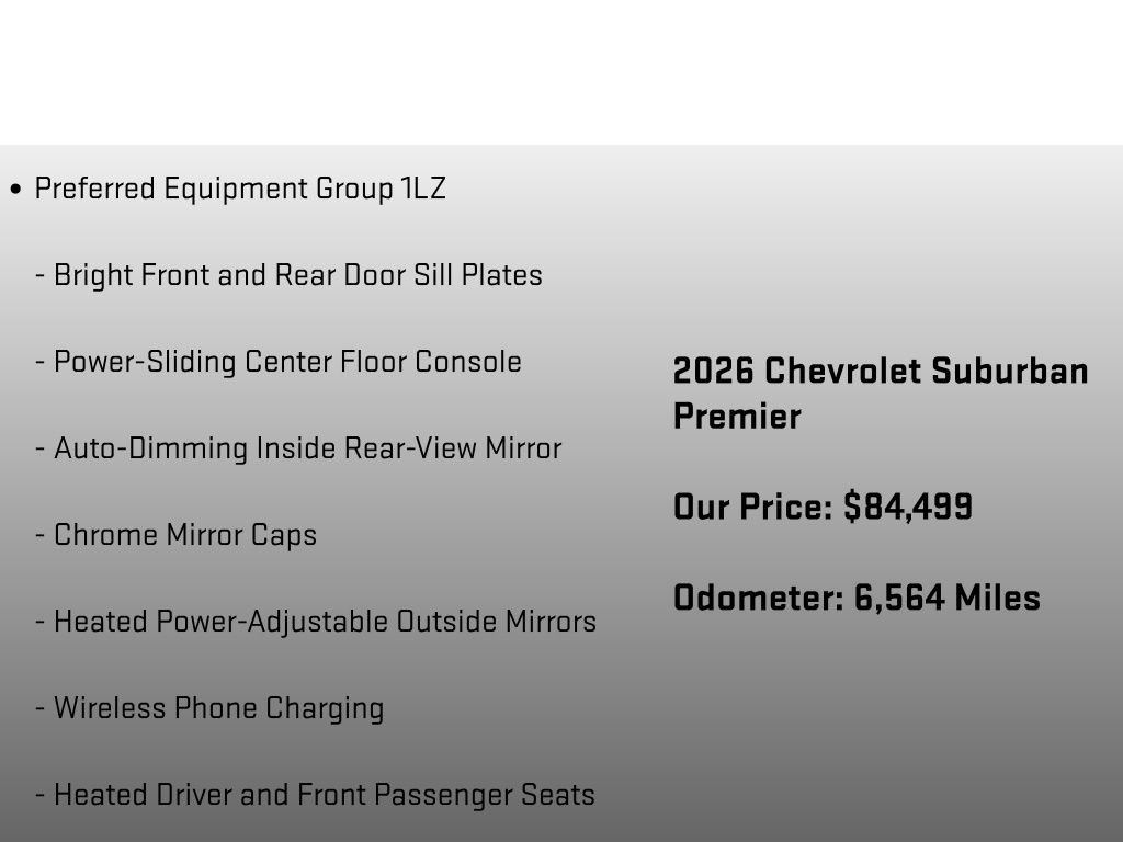 Certified 2026 Chevrolet Suburban Premier w/ Sun And Tow Package AWD/4WD image 12