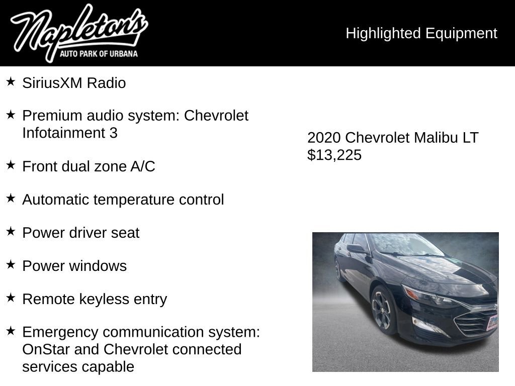 Used 2020 Chevrolet Malibu LT FWD image 2