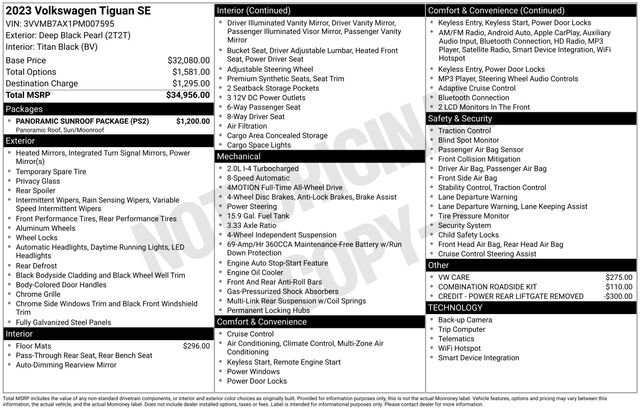 Used 2023 Volkswagen Tiguan SE w/ Panoramic Sunroof Package AWD/4WD image 42
