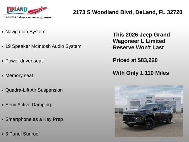 New 2026 Jeep Grand Wagoneer L Limited AWD/4WD image 36