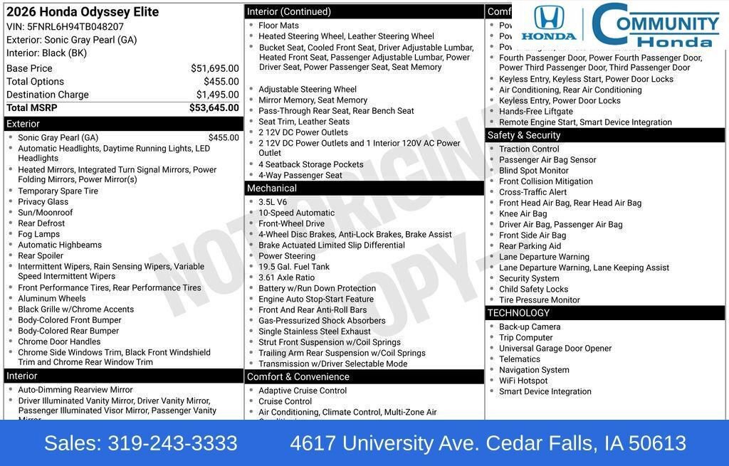 New 2026 Honda Odyssey Elite video 3