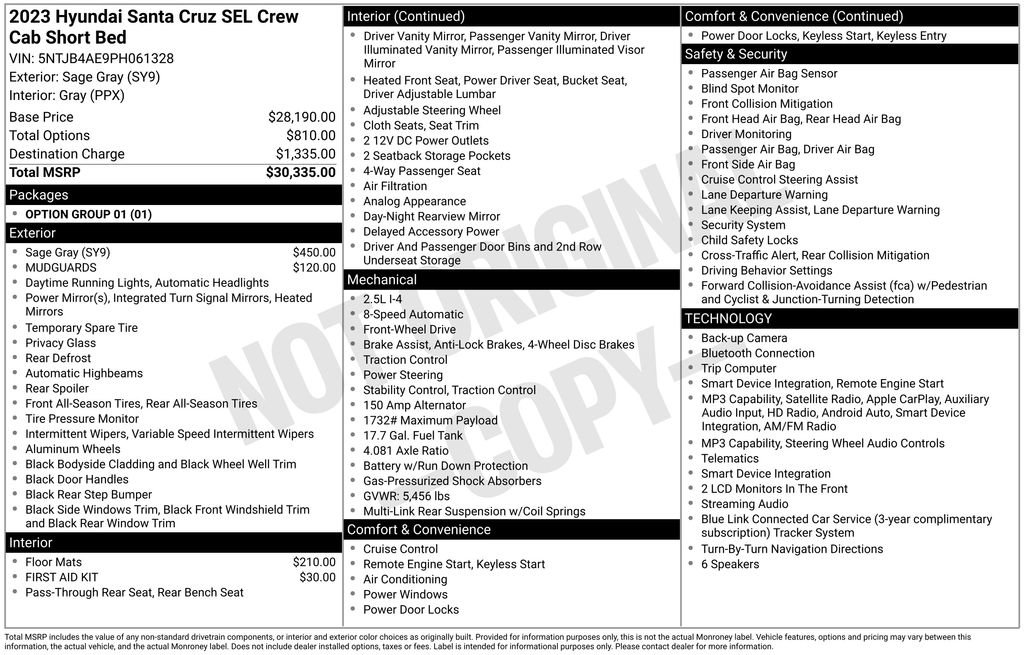 Certified 2023 Hyundai Santa Cruz SEL FWD image 32