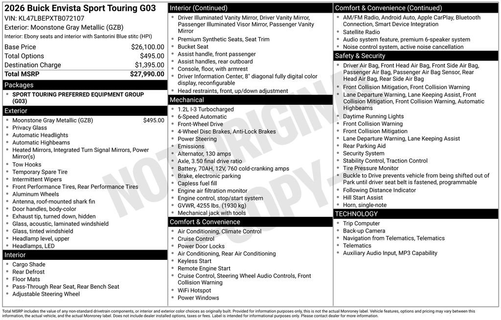 New 2026 Buick Envista Sport Touring image 4