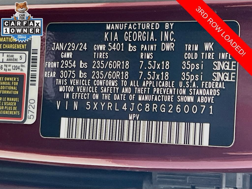 Certified 2024 Kia Sorento S w/ Panoramic Sunroof Package FWD image 35