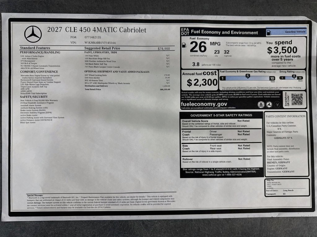 New 2027 Mercedes-Benz CLE 450 4MATIC Cabriolet image 9