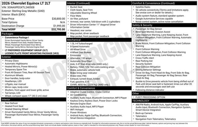 Used 2026 Chevrolet Equinox LT AWD/4WD image 6