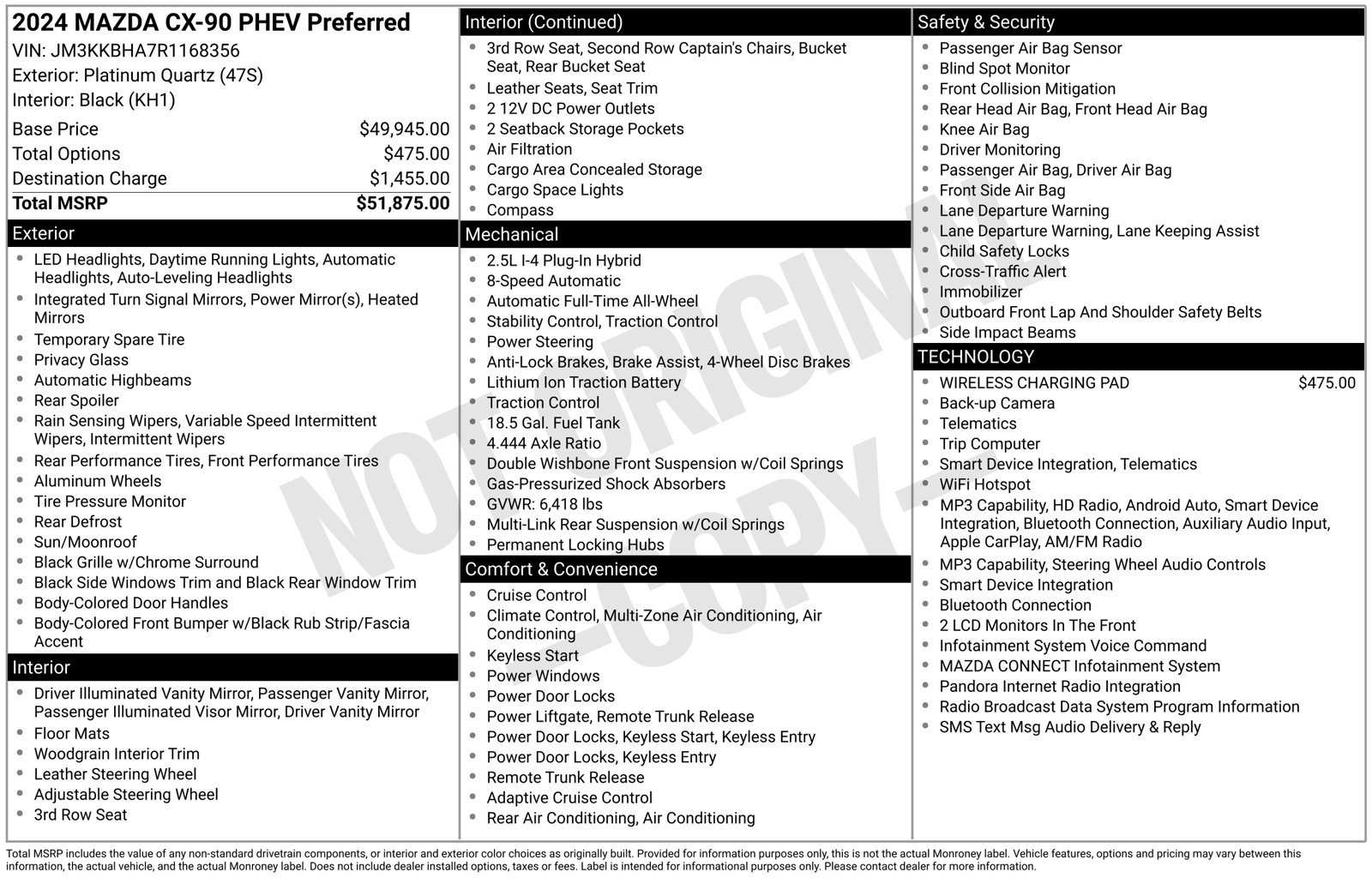Certified 2024 MAZDA CX-90 Plug-In Hybrid w/ Preferred AWD/4WD image 25