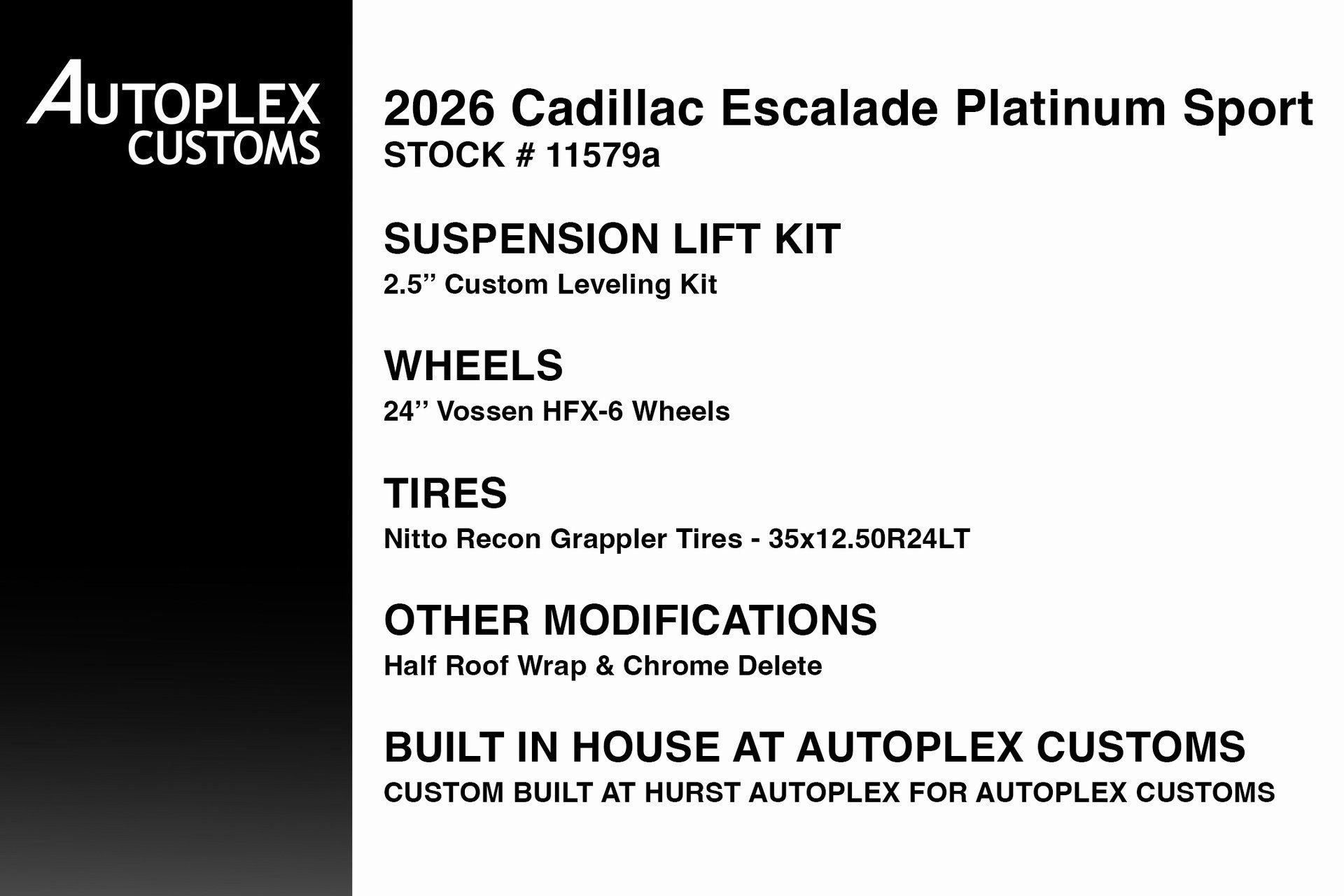 Used 2026 Cadillac Escalade Platinum Sport w/ LPO, Floor Liner Package image 2