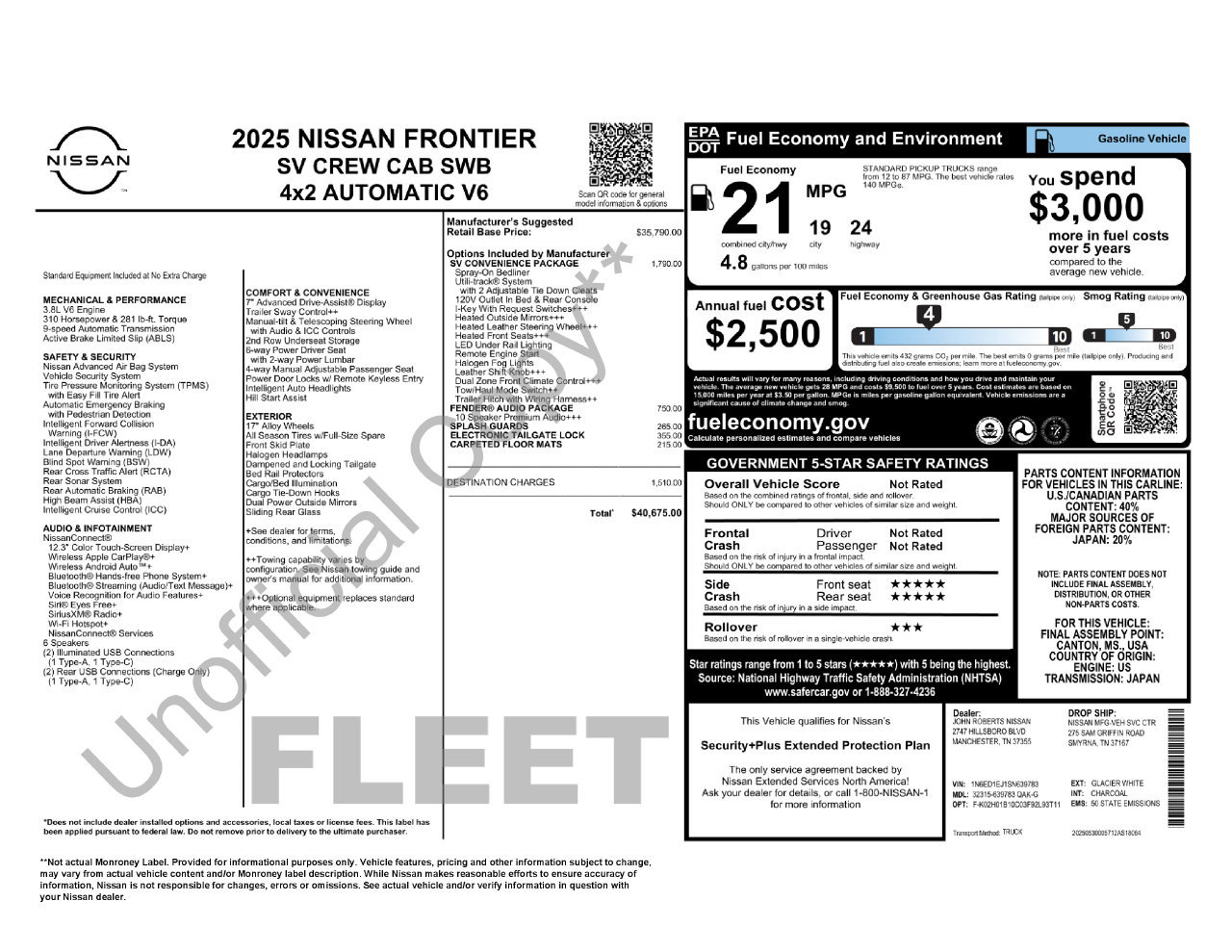 Certified 2025 Nissan Frontier SV w/ SV Convenience Package RWD image 32