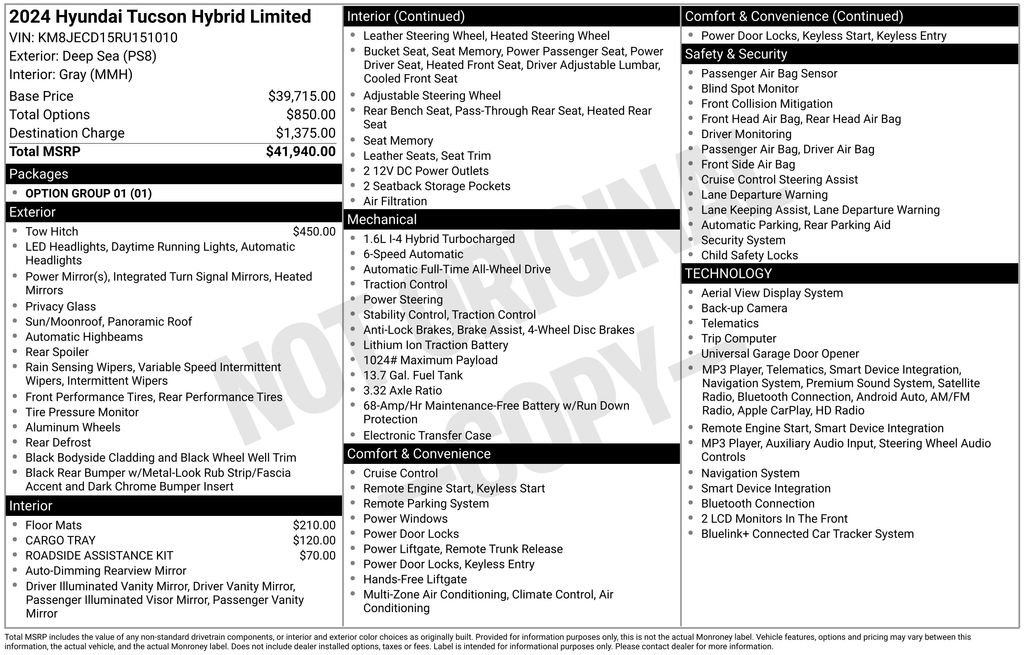 Used 2024 Hyundai Tucson Limited AWD/4WD image 35