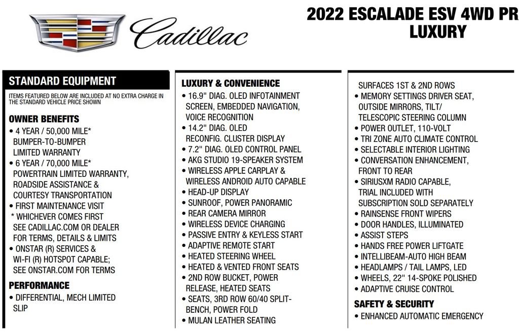 Used 2022 Cadillac Escalade ESV Premium Luxury AWD/4WD image 18