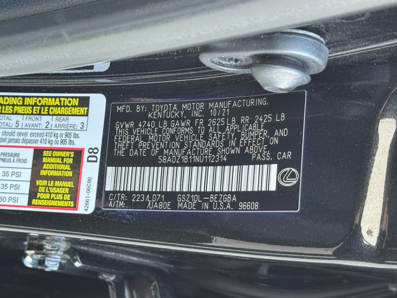 Used 2022 Lexus ES 350 w/ Premium Package FWD image 46