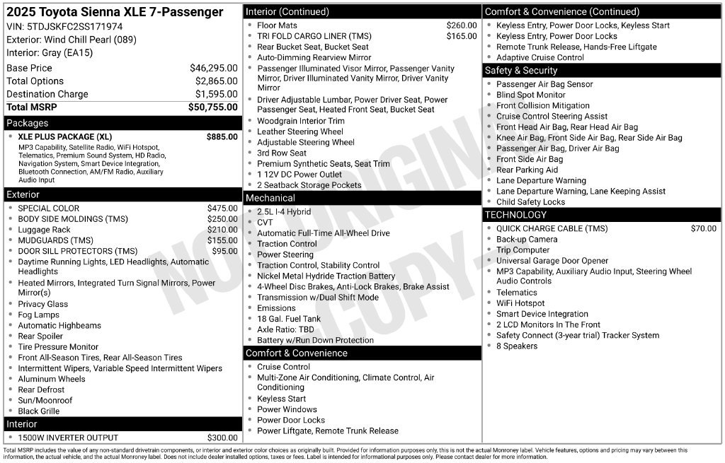 Used 2025 Toyota Sienna XLE w/ XLE Plus Package AWD/4WD image 34