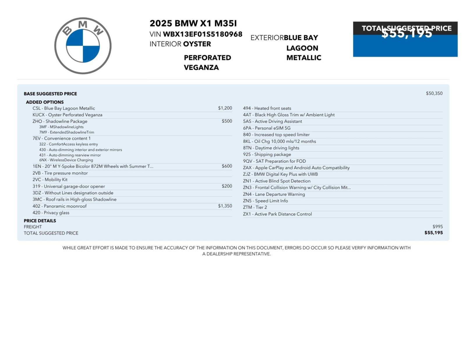 Used 2025 BMW X1 M35i w/ Shadowloine Package AWD/4WD image 2