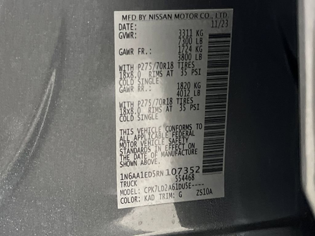 Used 2024 Nissan Titan PRO-4X w/ Pro-4x Utility Package image 39