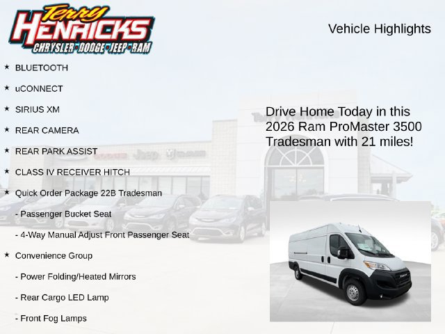 New 2026 RAM ProMaster 3500 w/ Convenience Group FWD image 4