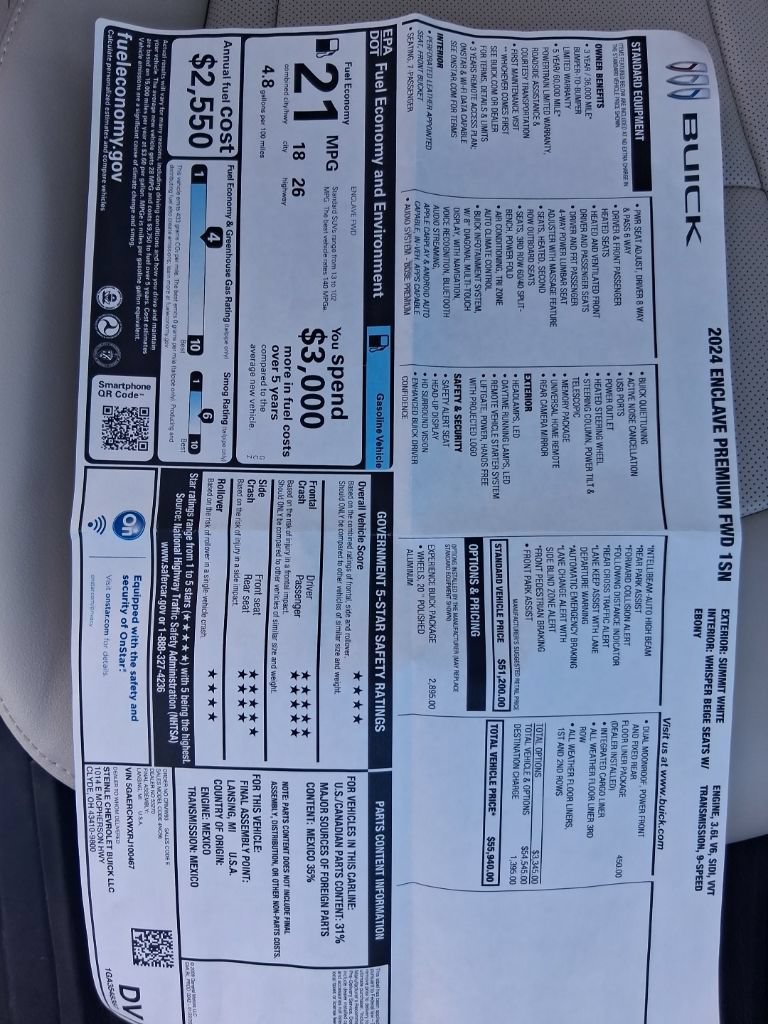 Used 2024 Buick Enclave Premium w/ Experience Buick Package FWD image 38