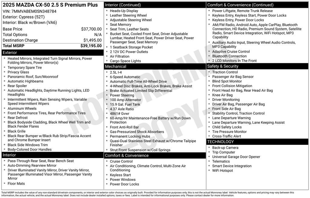 Used 2025 MAZDA CX-50 AWD 2.5 S w/ Premium Plus Pkg image 25