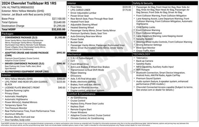 Used 2024 Chevrolet TrailBlazer RS w/ Convenience Package FWD image 34