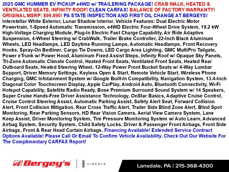 Used 2025 GMC Hummer EV 2X w/ LPO, Dark Essentials Package AWD/4WD image 2