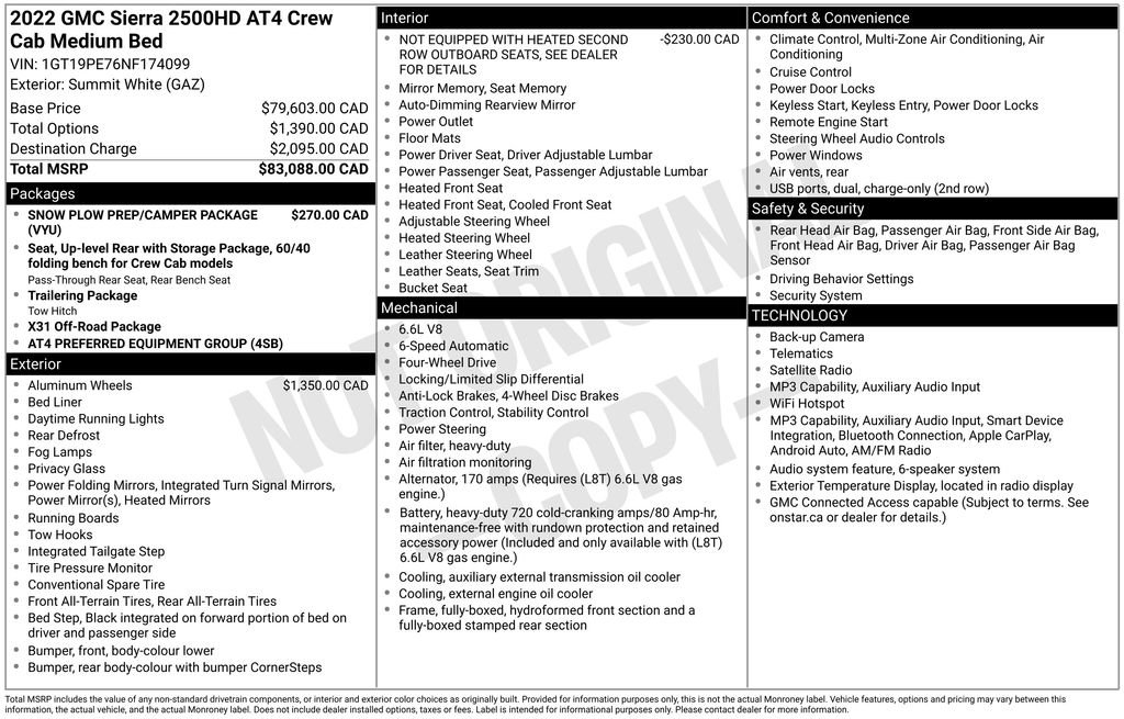 Certified 2022 GMC Sierra 2500 AT4 w/ Snow Plow Prep/Camper Package AWD/4WD image 39
