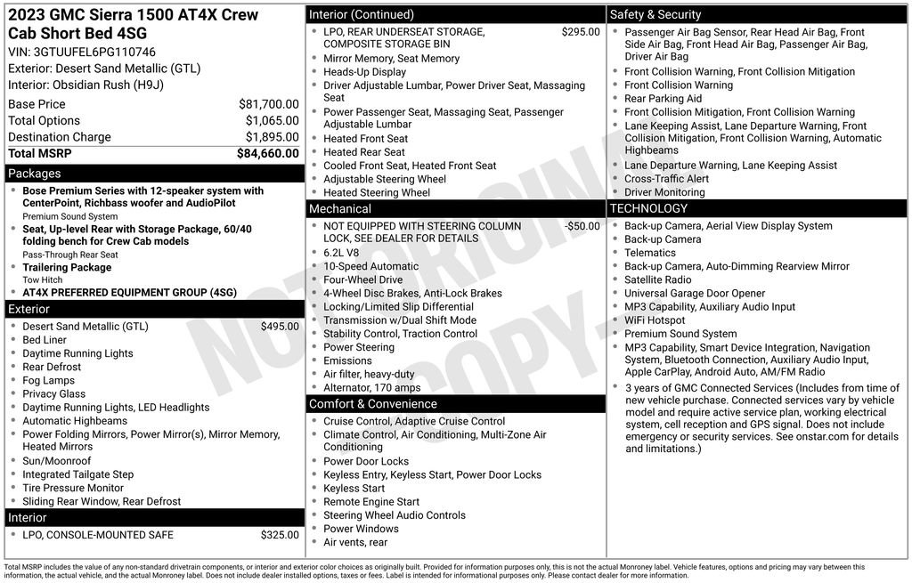 Used 2023 GMC Sierra 1500 AT4X AWD/4WD image 14