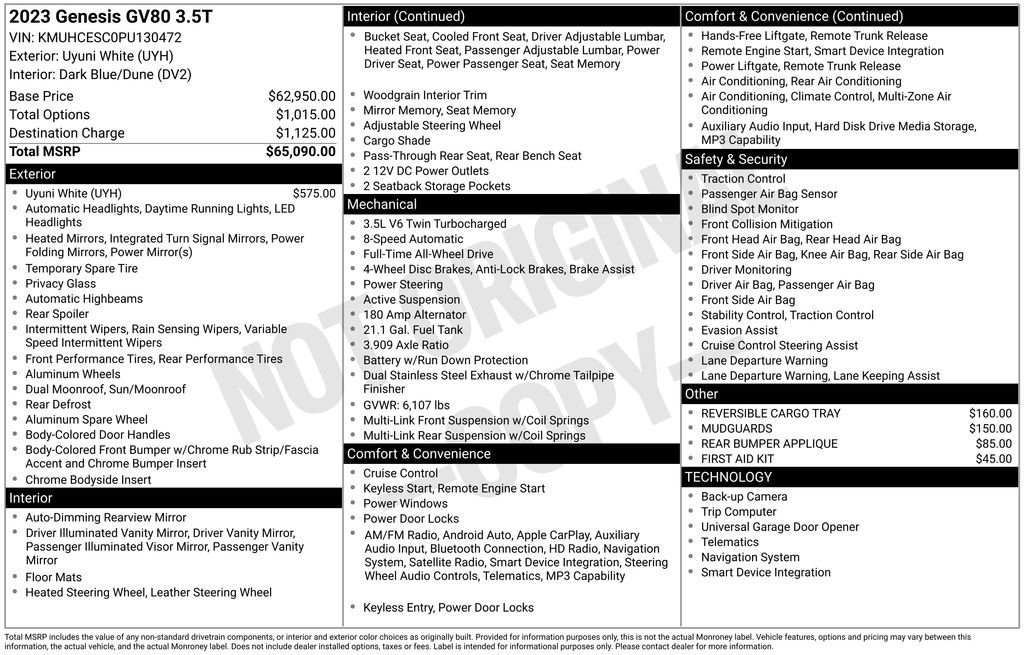 Used 2023 Genesis GV80 3.5T Advanced + image 44