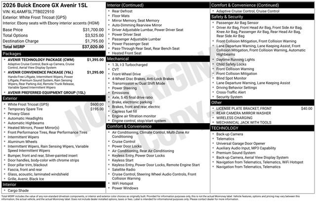 Certified 2026 Buick Encore GX Avenir w/ Avenir Technology Package FWD image 33