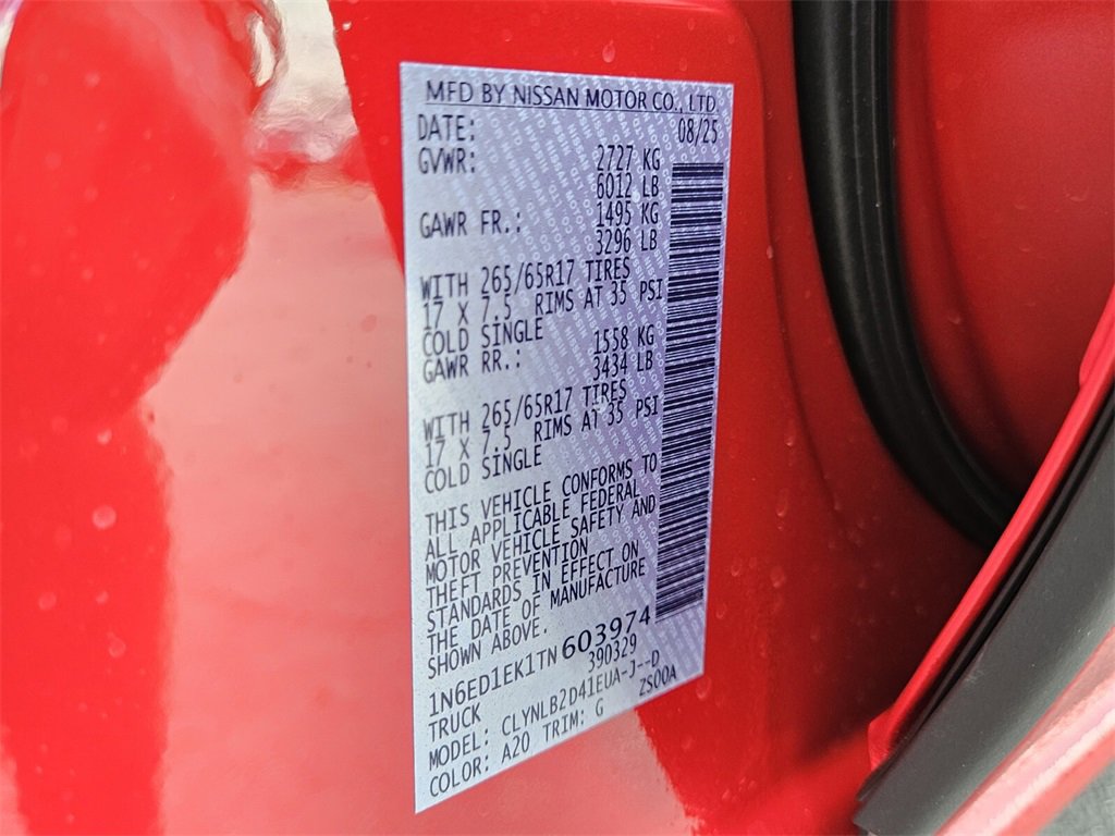 New 2026 Nissan Frontier SV image 20