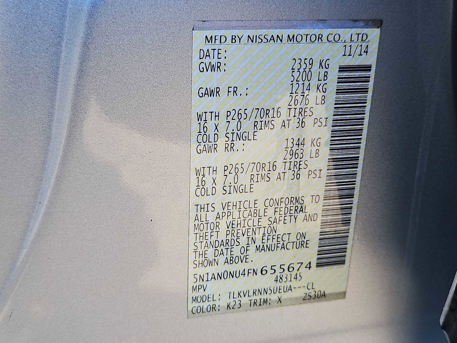 Used 2015 Nissan Xterra S w/ Value Package image 33