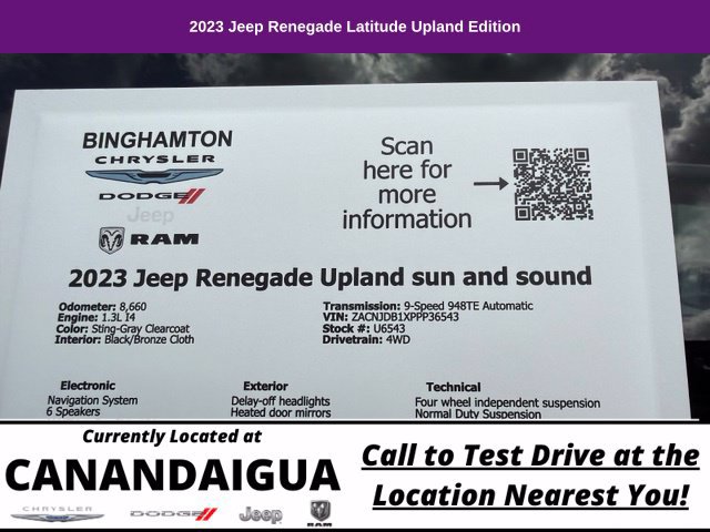 Used 2023 Jeep Renegade Latitude w/ Sun/Sound Group AWD/4WD image 8