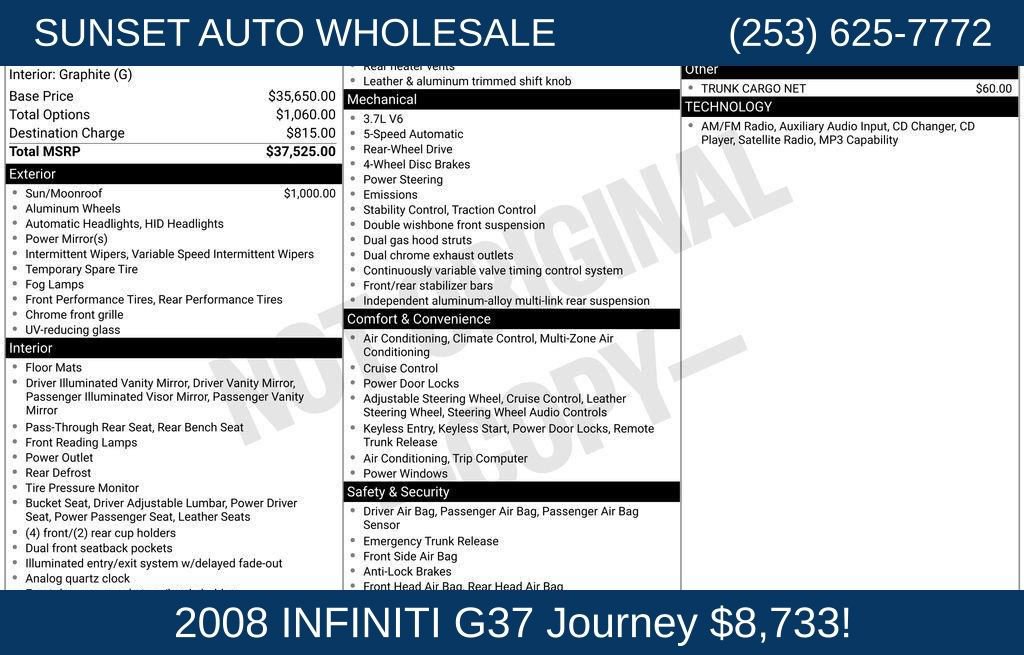 Used 2008 INFINITI G37 Journey image 57