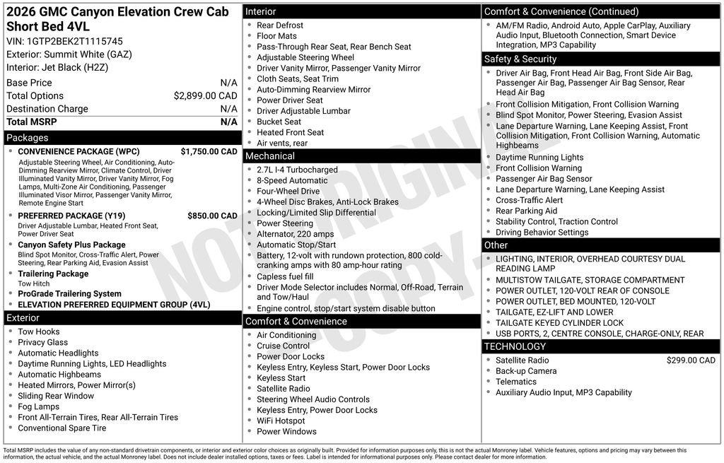 Used 2026 GMC Canyon Elevation w/ Convenience Package AWD/4WD image 25
