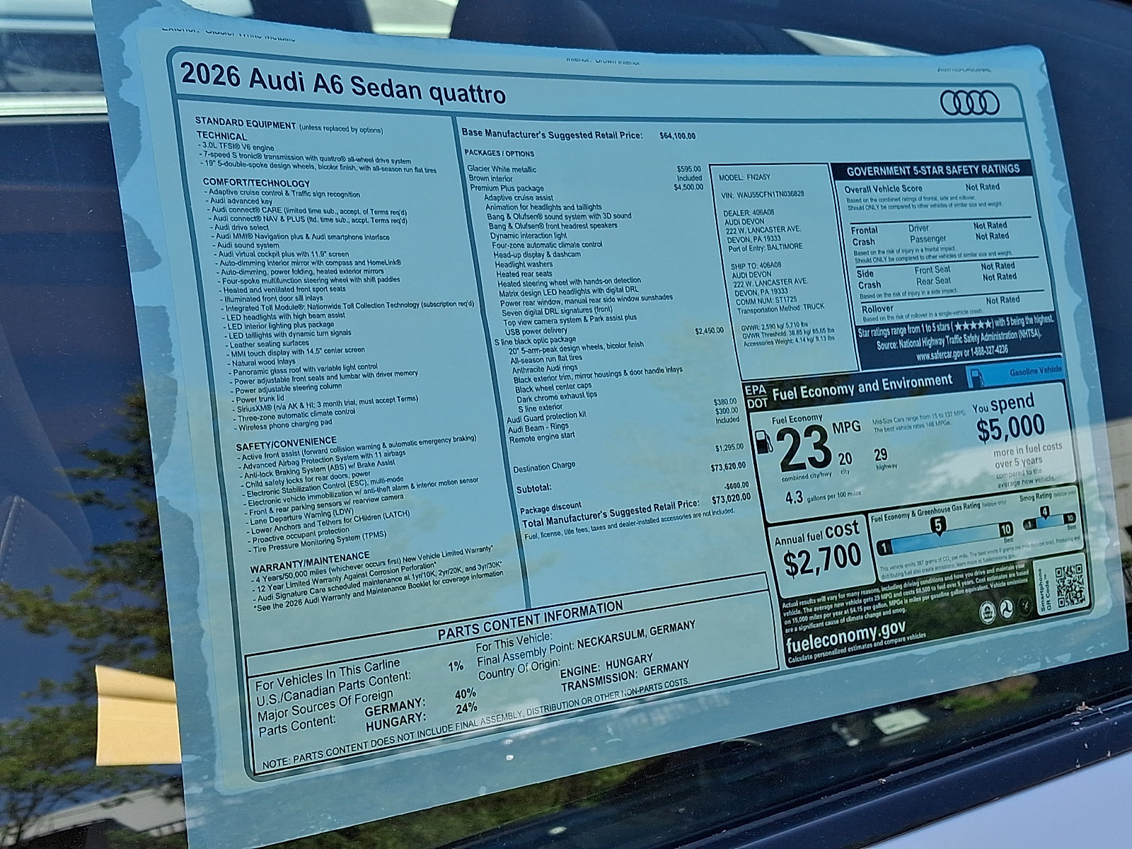 New 2026 Audi A6 Premium Plus AWD/4WD image 19