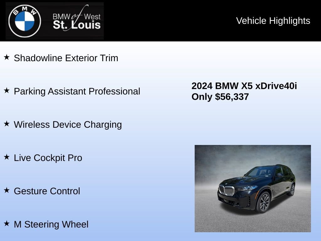 Used 2024 BMW X5 xDrive40i w/ M Sport Package image 24