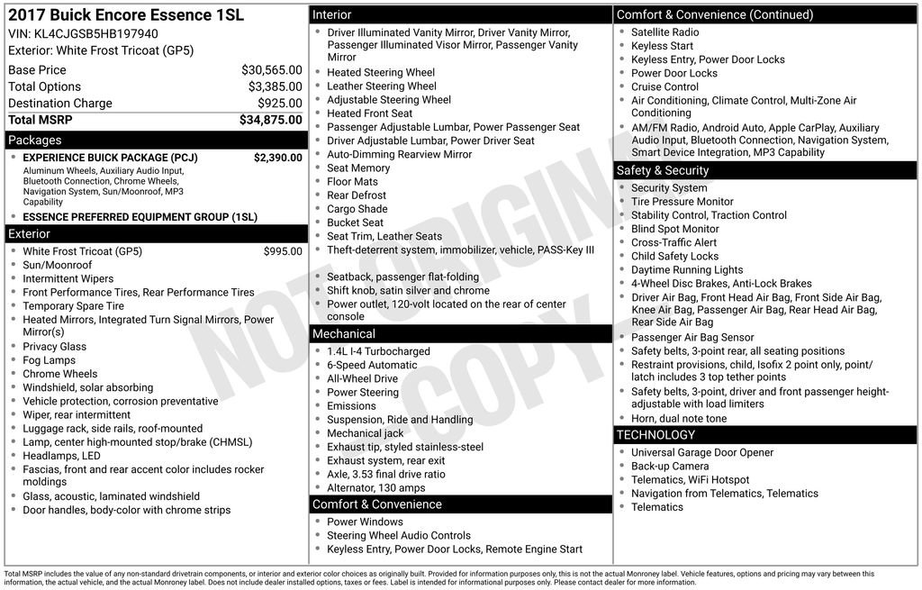 Used 2017 Buick Encore Essence w/ Experience Buick Package image 12