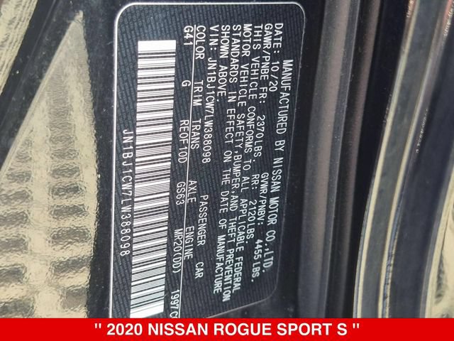 Used 2020 Nissan Rogue Sport S w/ Appearance Package AWD/4WD image 39