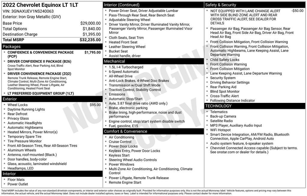 Used 2022 Chevrolet Equinox LT AWD/4WD image 10