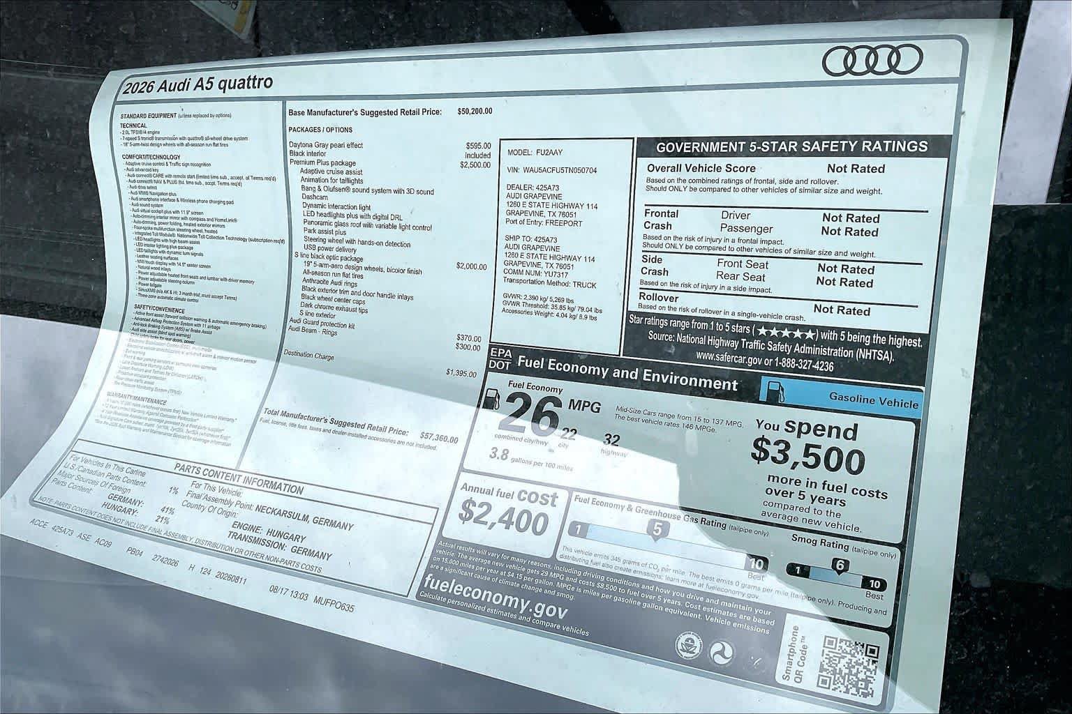 New 2026 Audi A5 Premium Plus AWD/4WD image 19