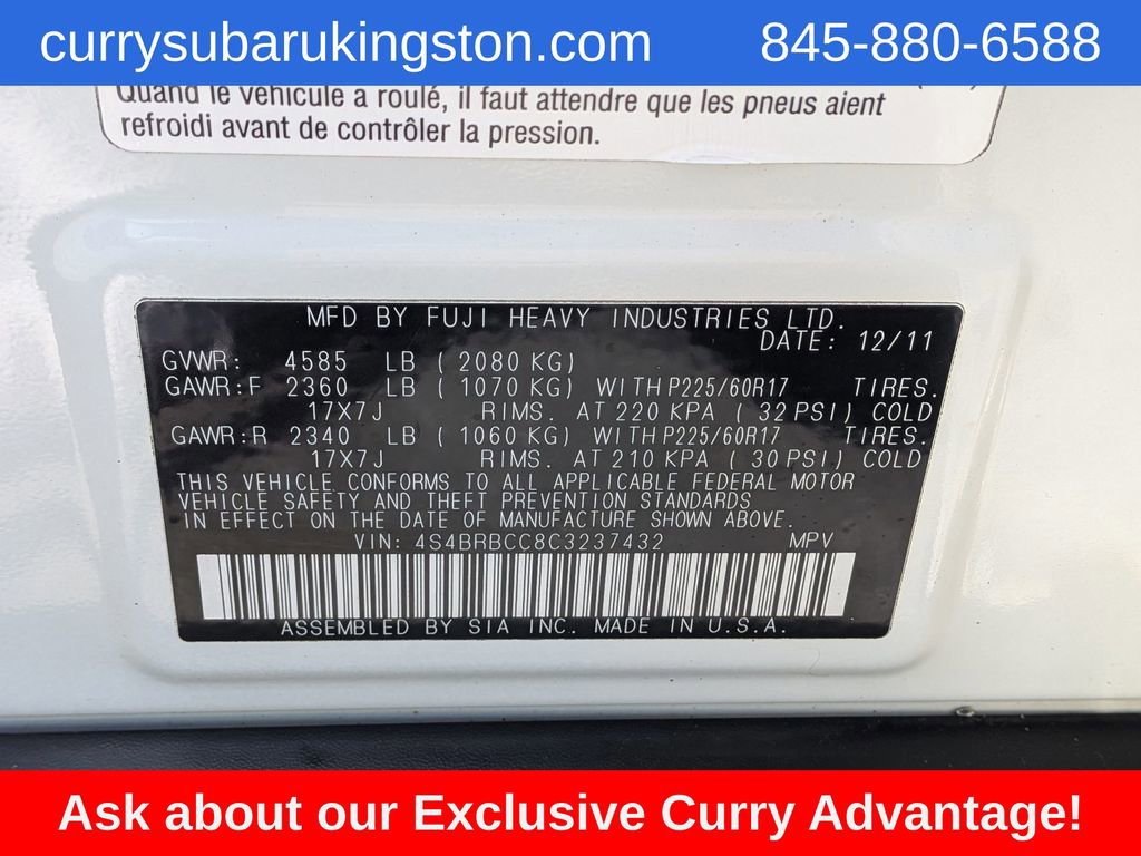 Used 2012 Subaru Outback 2.5i Premium w/ All-Weather Pkg AWD/4WD image 12