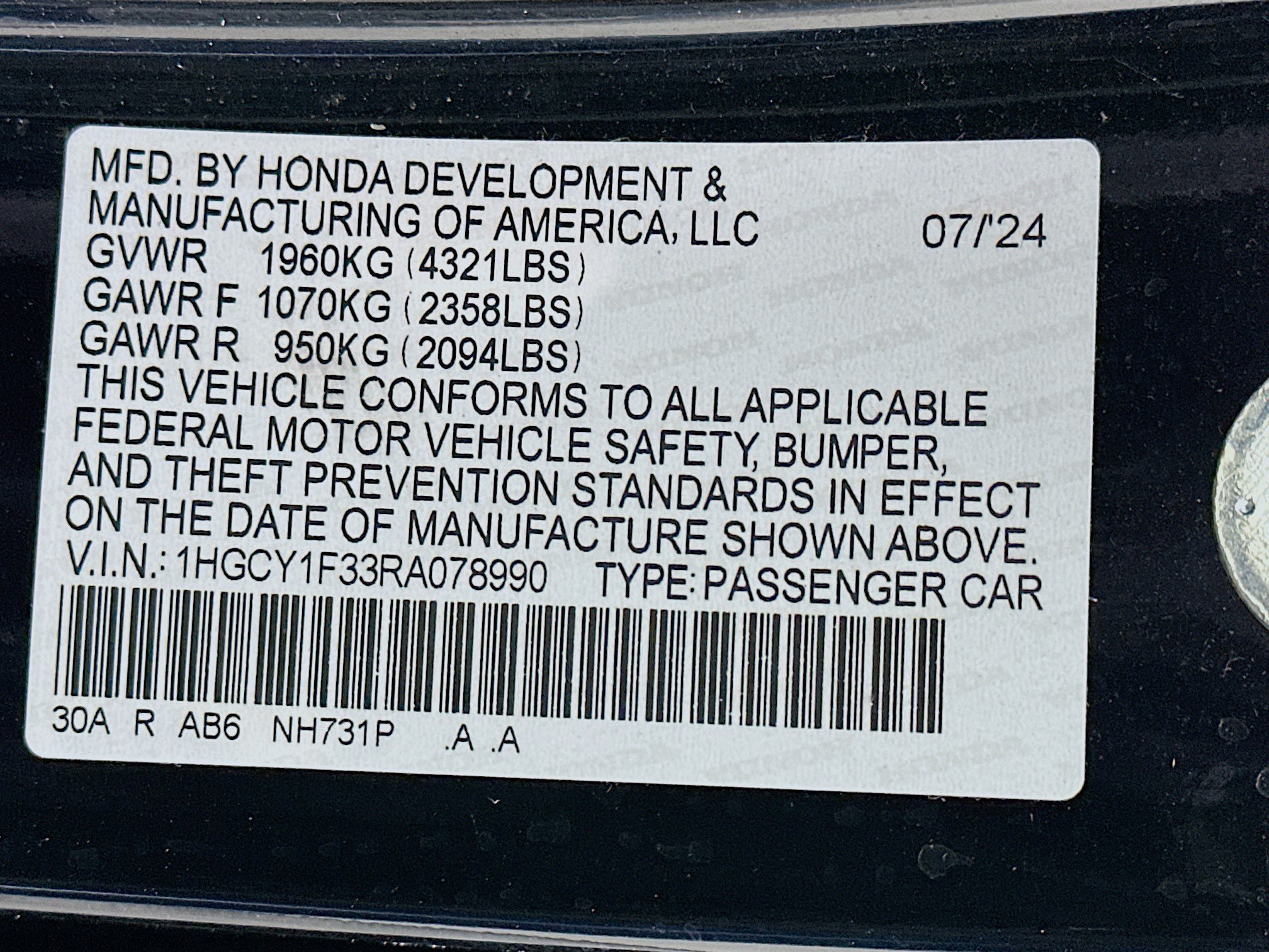 Used 2024 Honda Accord EX image 12