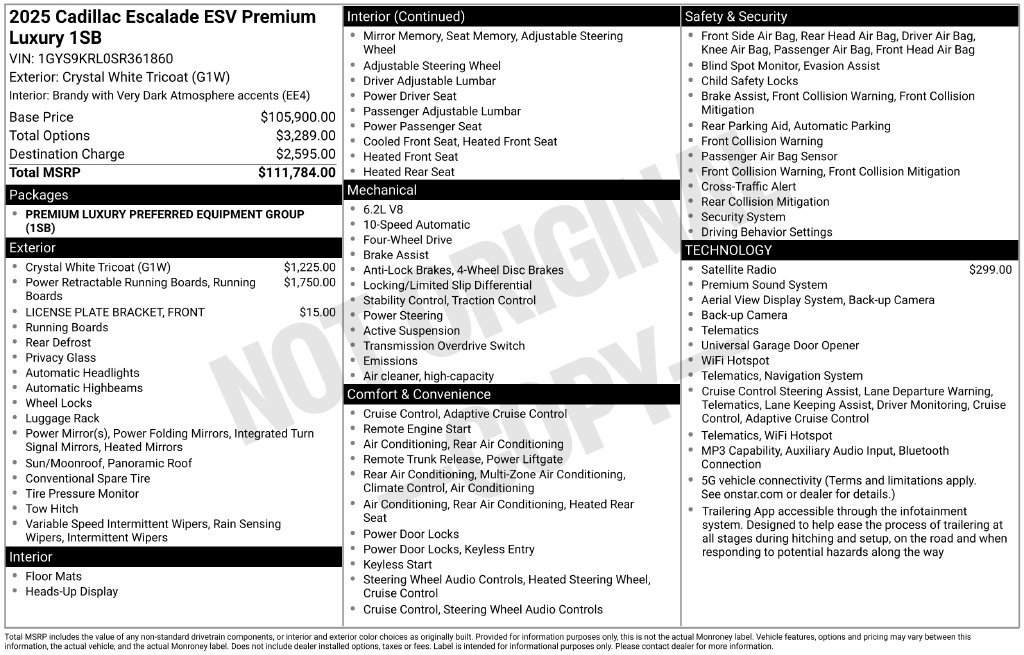 Used 2025 Cadillac Escalade ESV Premium Luxury AWD/4WD image 41