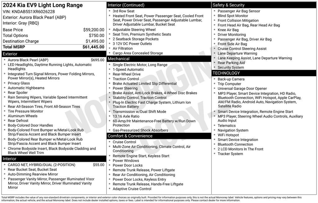 Used 2024 Kia EV9 Light Long Range RWD image 3
